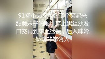 91杨小弟探花约了个笑起来甜美妹子啪啪，穿上黑丝沙发口交再到床上猛操，后入呻吟娇喘非常诱人